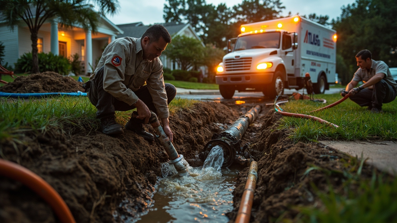 Emergency Main Water Line Break Repair in Houston – 24/7 Response Teams on Standby